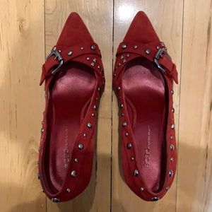 BCBGeneration Studded Red Suede Heels
